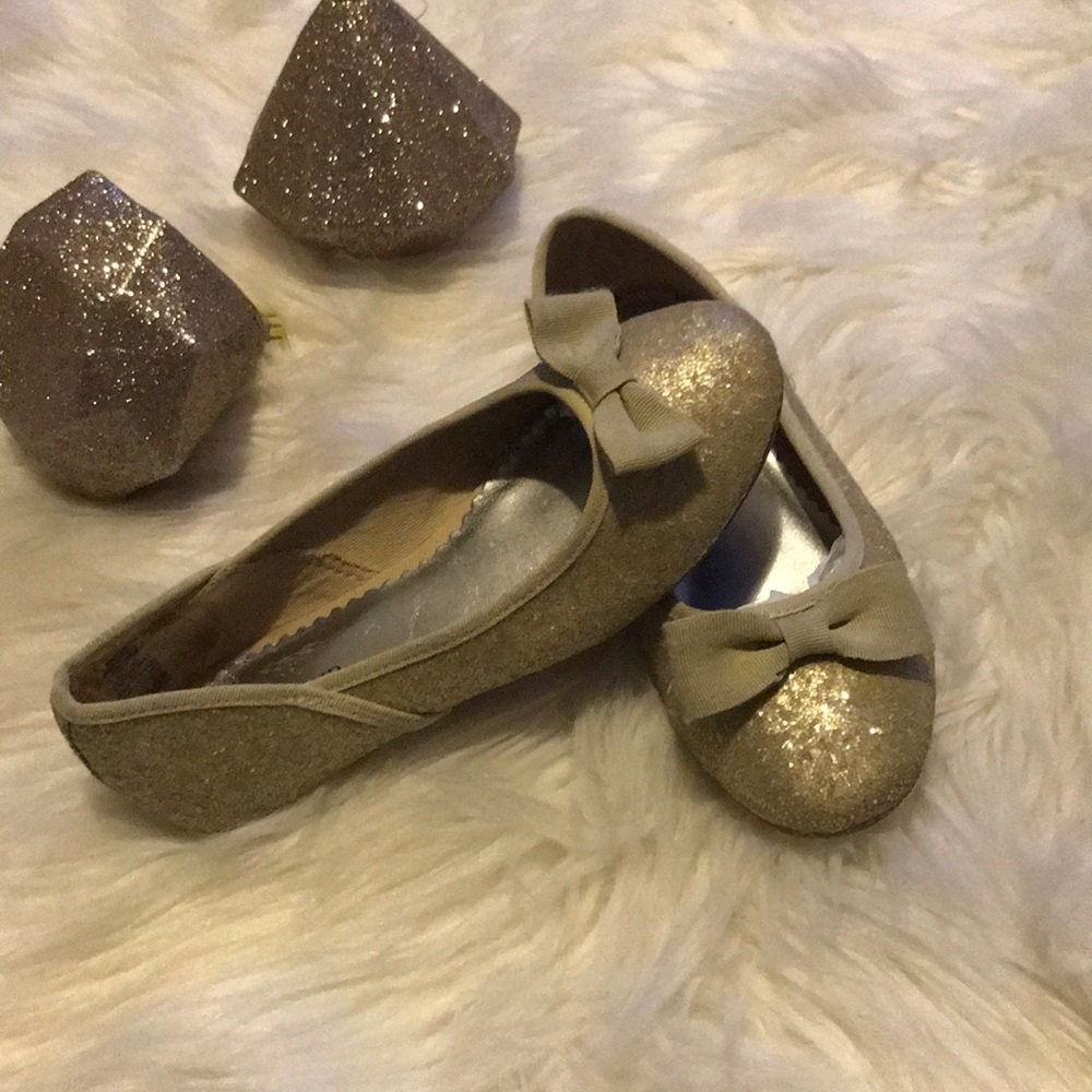 Lands’end glitter  bowed flats size 13